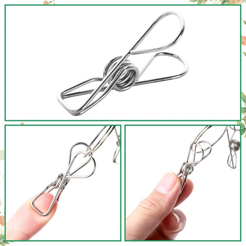 BrightRow 6 Pcs Herb Drying Rack Hanging - Stainless Steel with Clips Clothes Laundry Drying Rack Hanger Collapsible for Plants Bud Weed Onion Macrame Flower Spices(Oval) - Image 4